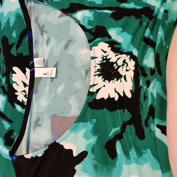 Jules&Leopold round neckline 3/4 sleeve acemtrical hem lightweight top 2X W-546 - Picture 5 of 7